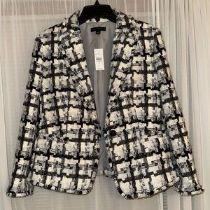 Ann Taylor Black & White Tweed Blazer
